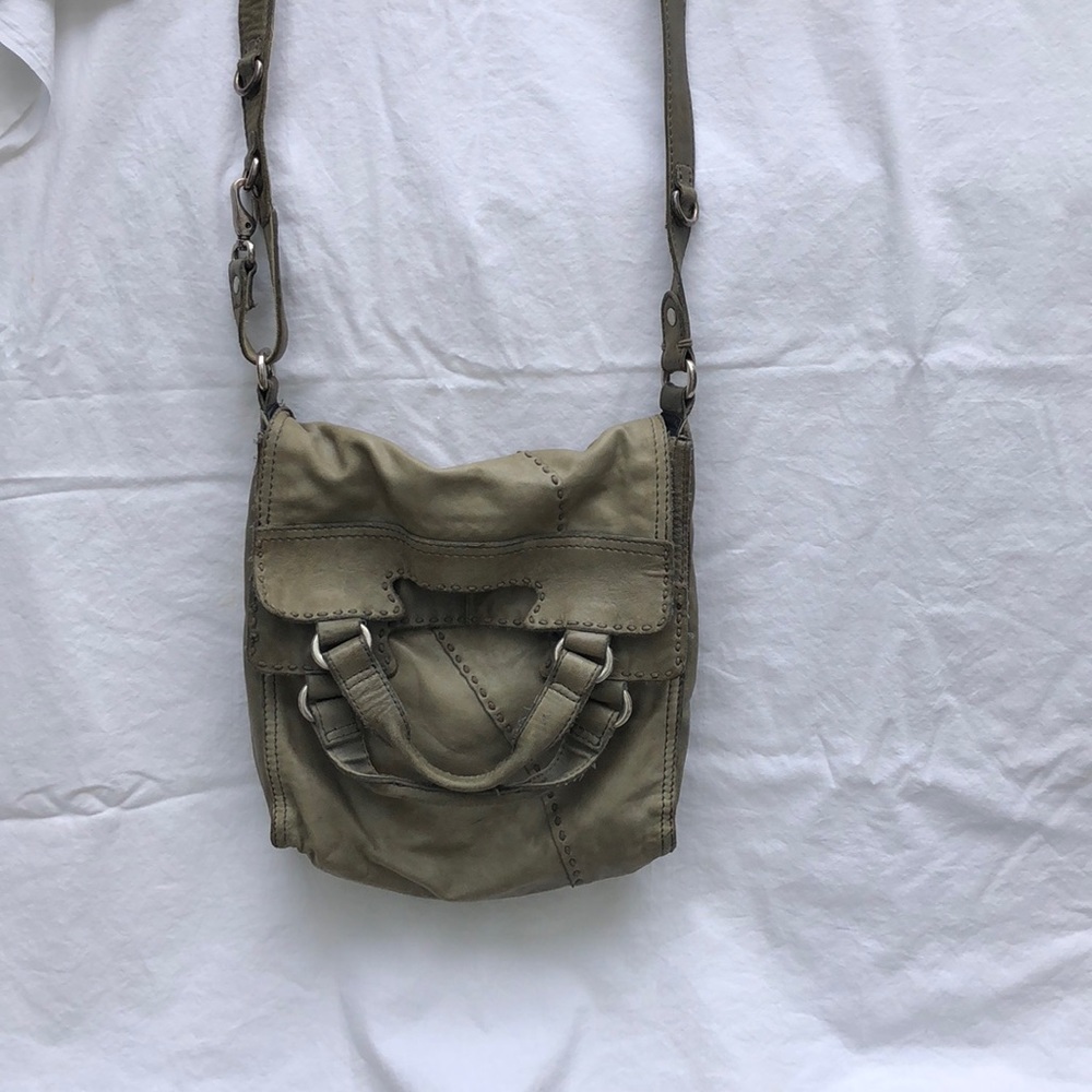 Lucky Brand abbey crossbody bag purse gray leather